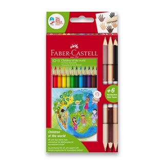 Pastelky Faber-Castell CHILDREN OF THE WORLD 12 barev + 6 barev