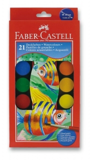 Vodové barvy Faber-Castell 21 barev, pr. 30 mm