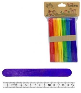 Dřevění dřívka barevná 50 ks 150x18x1,5 mm