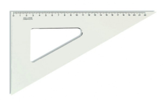 Trojúhelník transparentní 22 cm