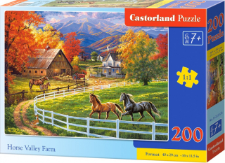 Puzzle Castorland 200 dílků premium - Koňská farma v údolí