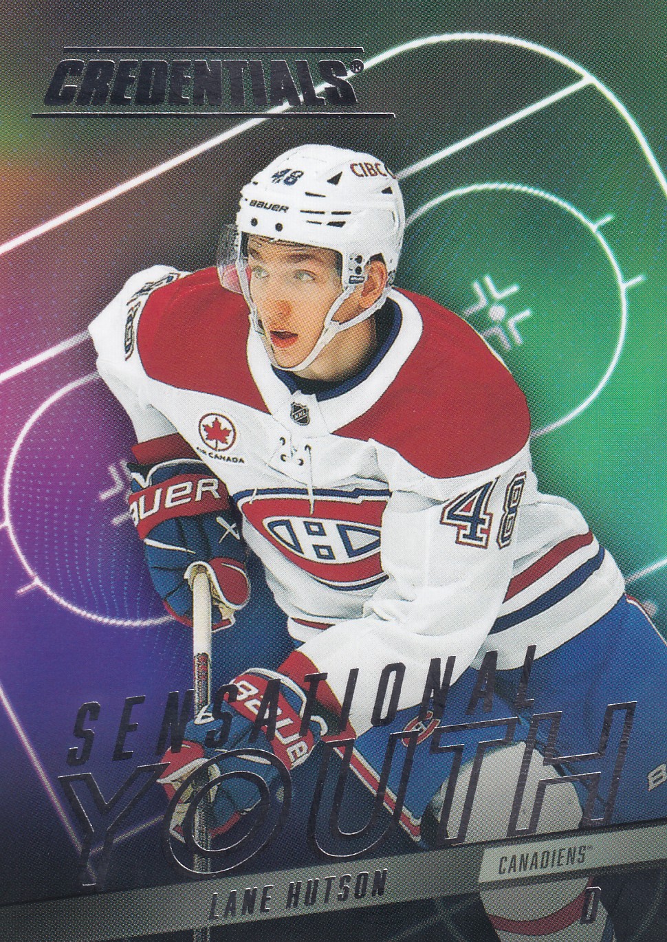 Lane Hutson - 2025/26 UD Credentials Hockey - Acetate Ticket Access /99 - #TA-LH
