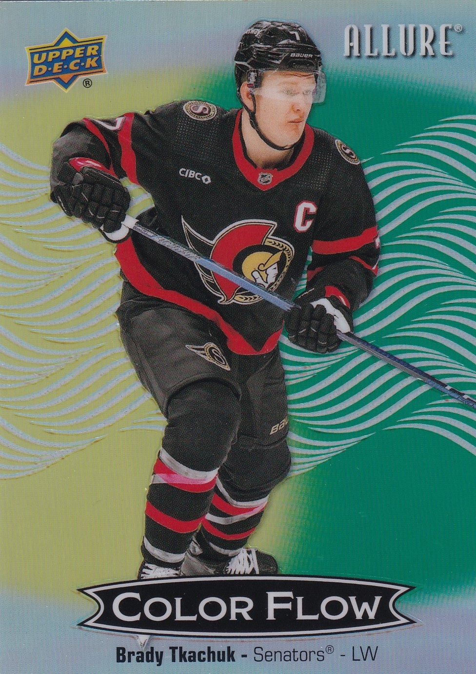 Brady Tkachuk - 2024/25 UD Allure Hockey Color Flow Yellow-Green - #CFL-10