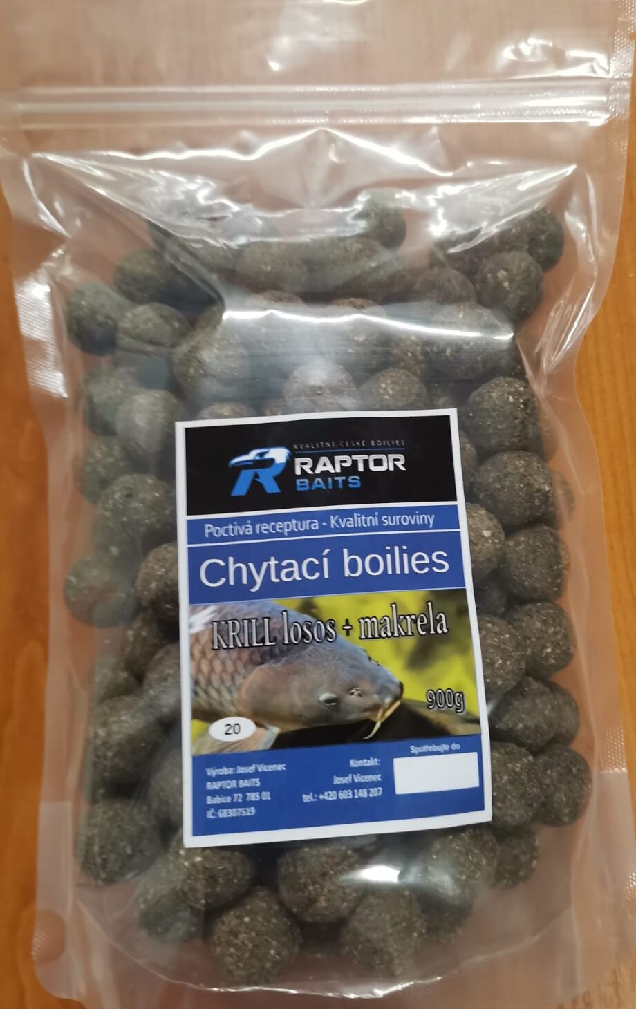Krill / losos + makrela 900g 20MM