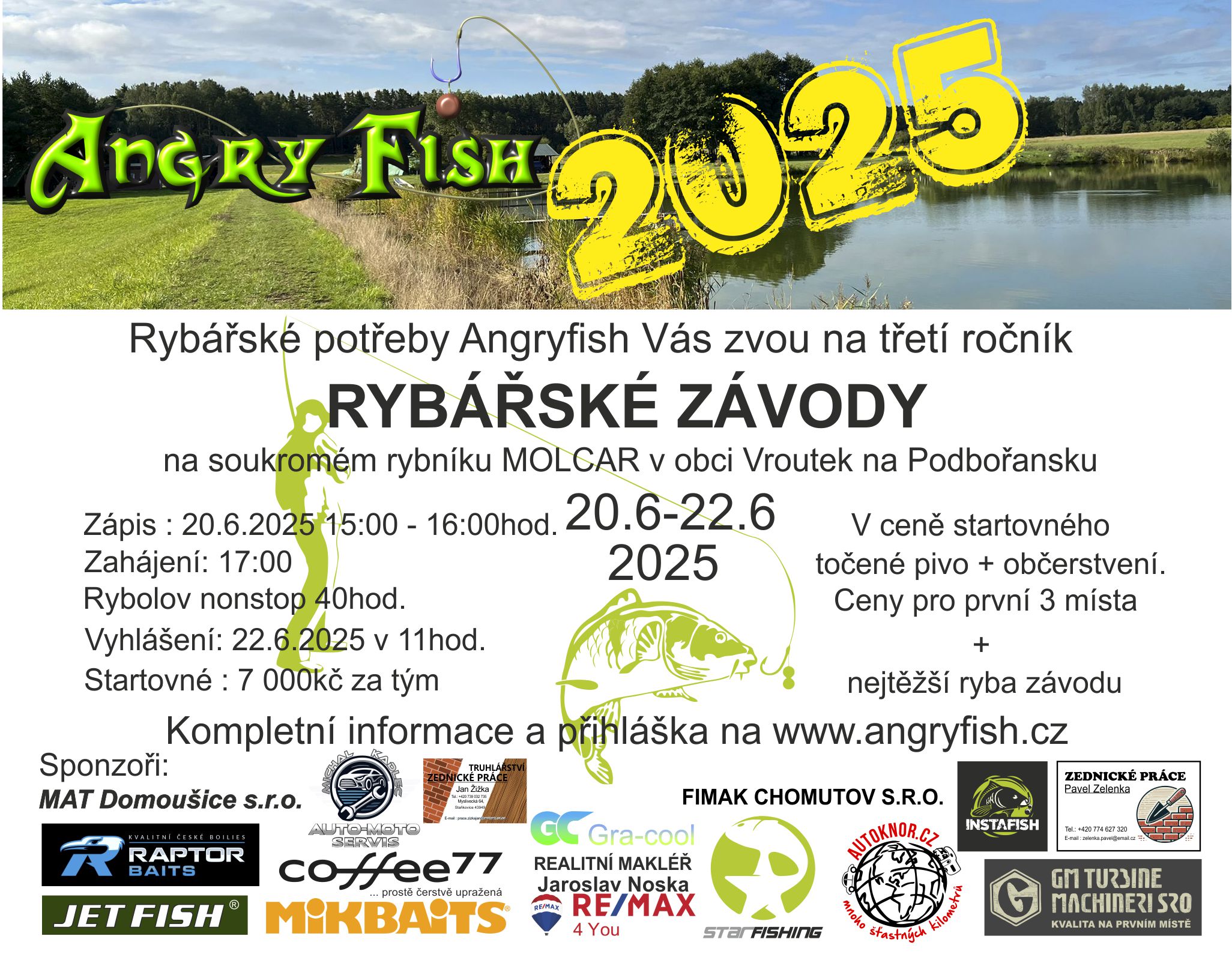 Rybářské závody 2025 startovné k zakoupení od 26.11.2024