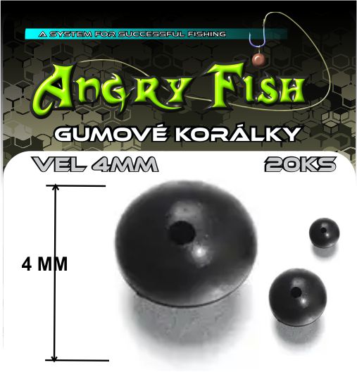 GUMOVÉ KORÁLKY ČERNÉ 4MM 20 KS