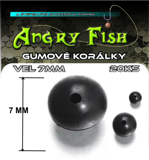 GUMOVÉ KORÁLKY ČERNÉ 7MM 20 KS