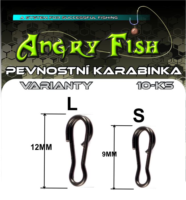 PEVNOSTNÍ KARABINKA  varianty (L-S) 10ks