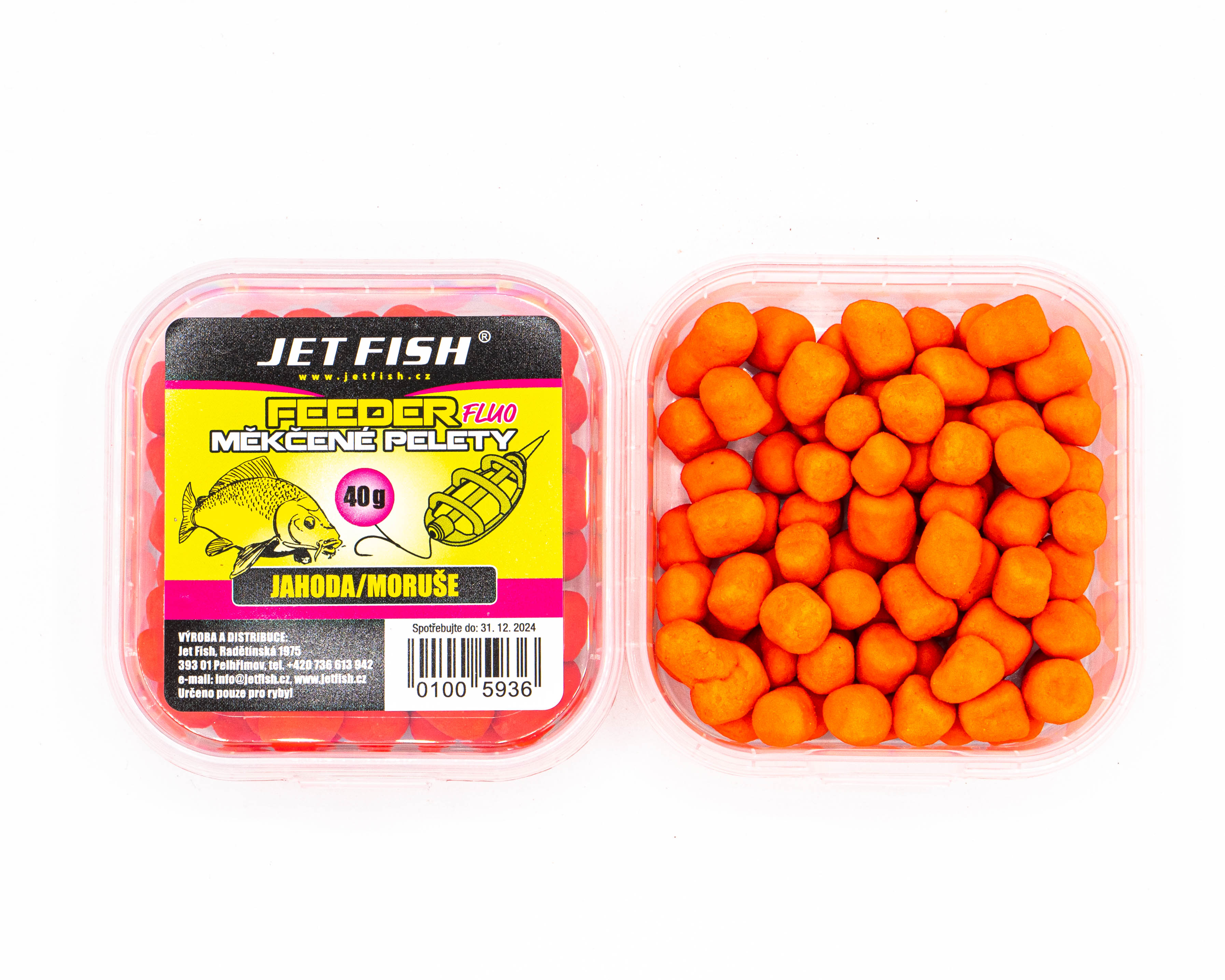 40g Fluo měkčené pelety Jahoda / Moruše