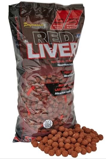 STARBAITS BOILIE POTÁPIVÉ CONCEPT - RED LIVER / 1 kg / 14 mm