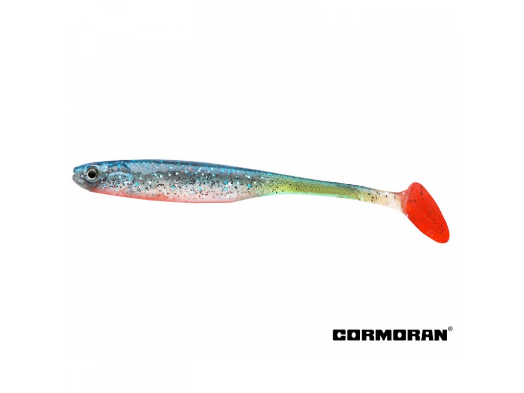 GUMOVÉ NÁSTRAHY CORMORAN CRAZY FIN SHAD SUNNY GREEN 13 CM / 2KS