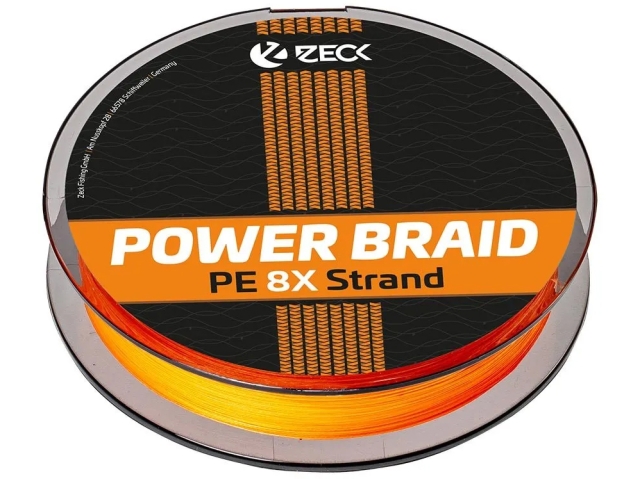 Zeck Pletená šňůra Powerbraid 8X Oranžová 300m 0,20 mm 