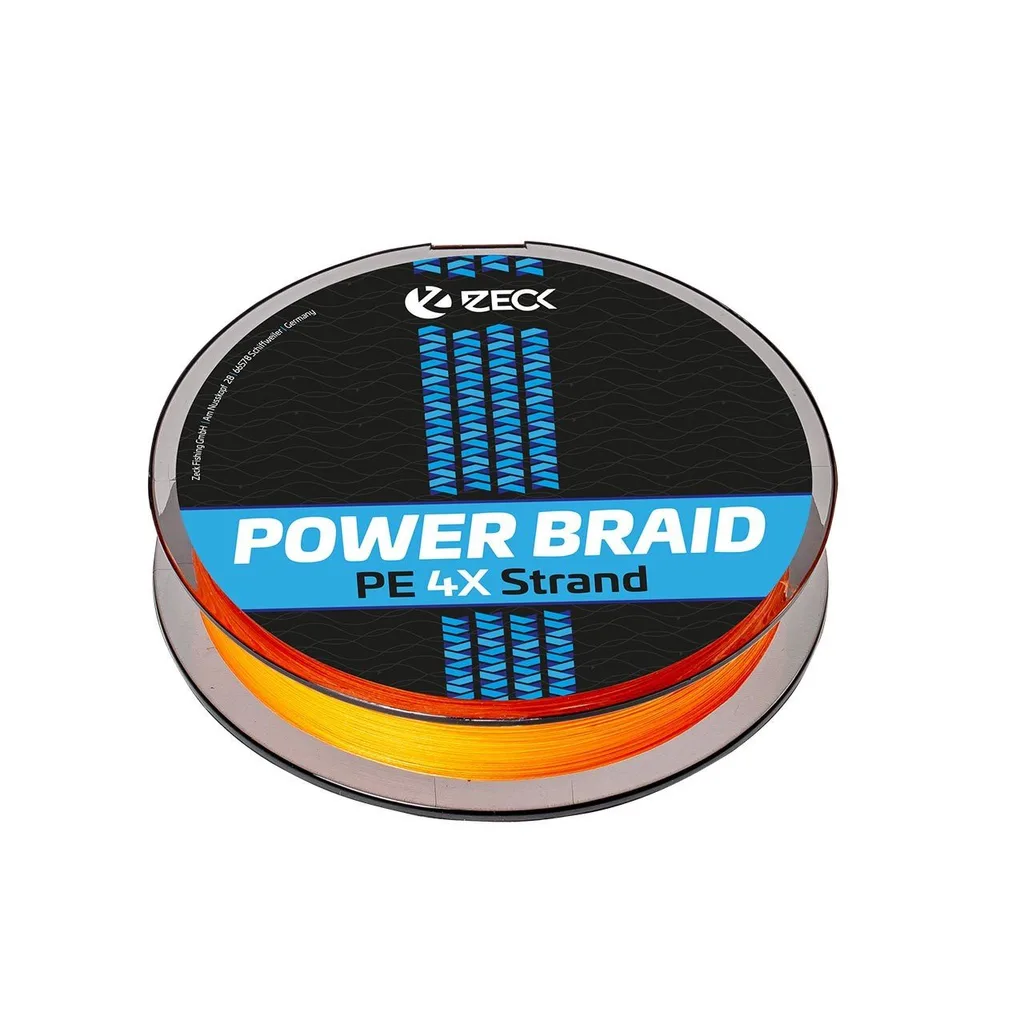 Zeck Pletená šňůra Powerbraid 4X Oranžová 300m 0,18mm 