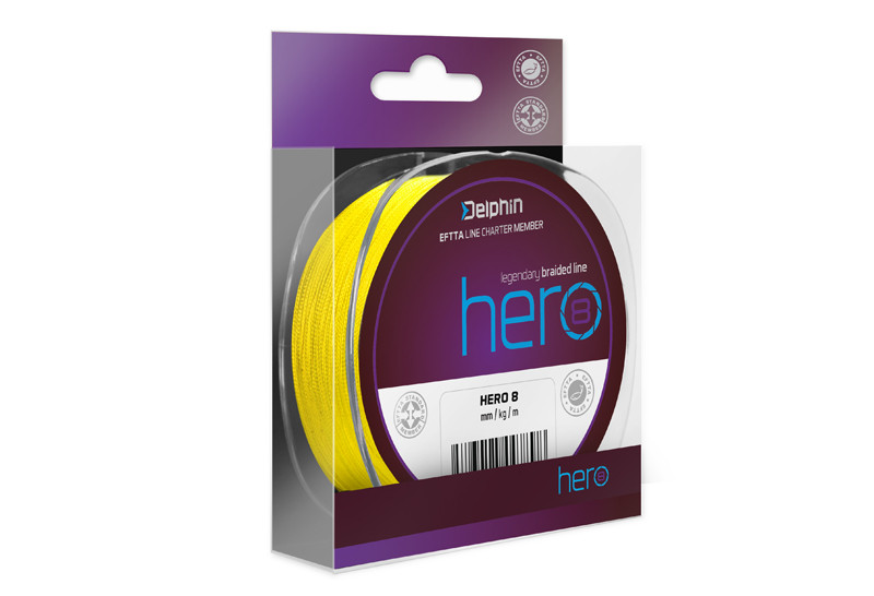 Delphin HERO 8 fluo žlutá 0,18 mm 13,2 kg 117m