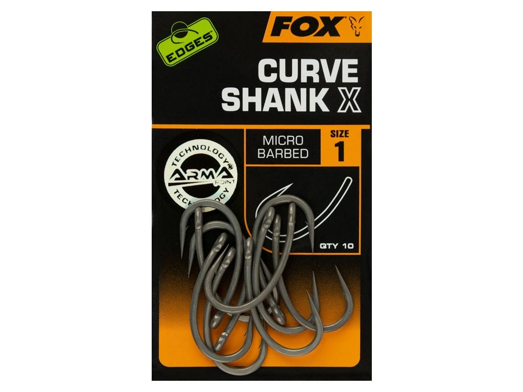 Fox - Kaprové Háčky Edges Curve Shank X 10 ks / vel. 1