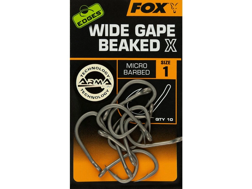 Fox - Kaprové Háčky extra silný Edges Wide Gape Beaked X 10 ks / vel. 1