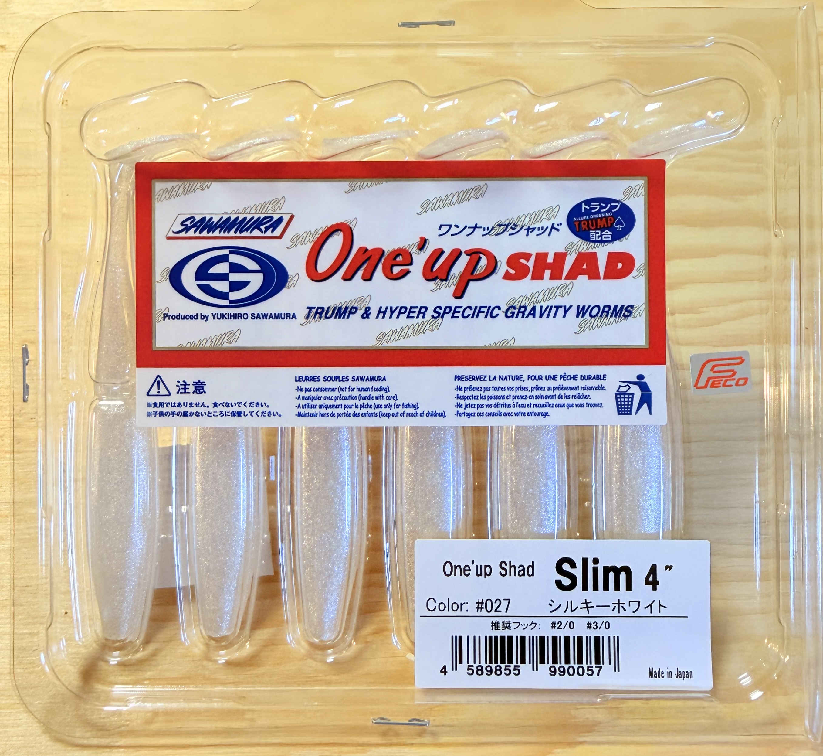 Gumové nástrahy Sawamura One Up Shad Slim 4" 8,4cm / (6ks) / #027 Silky White