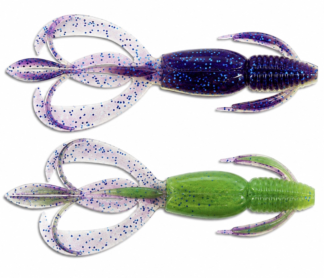 Gumová nástraha Keitech Crazy Flapper / 4,4" / 11,1cm / 13g / Violet Lime Belly PAL#06 / 6ks