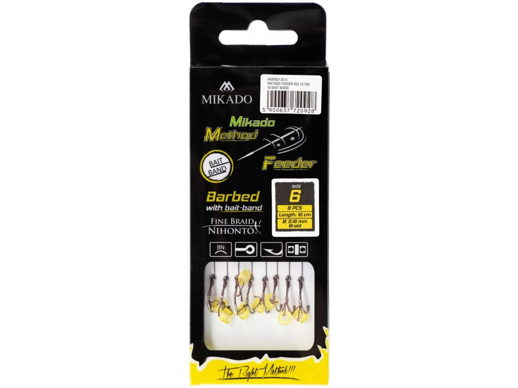 Mikado - Návazec METHOD FEEDER 10 cm s gumičkou – 8 ks / Vel. 12