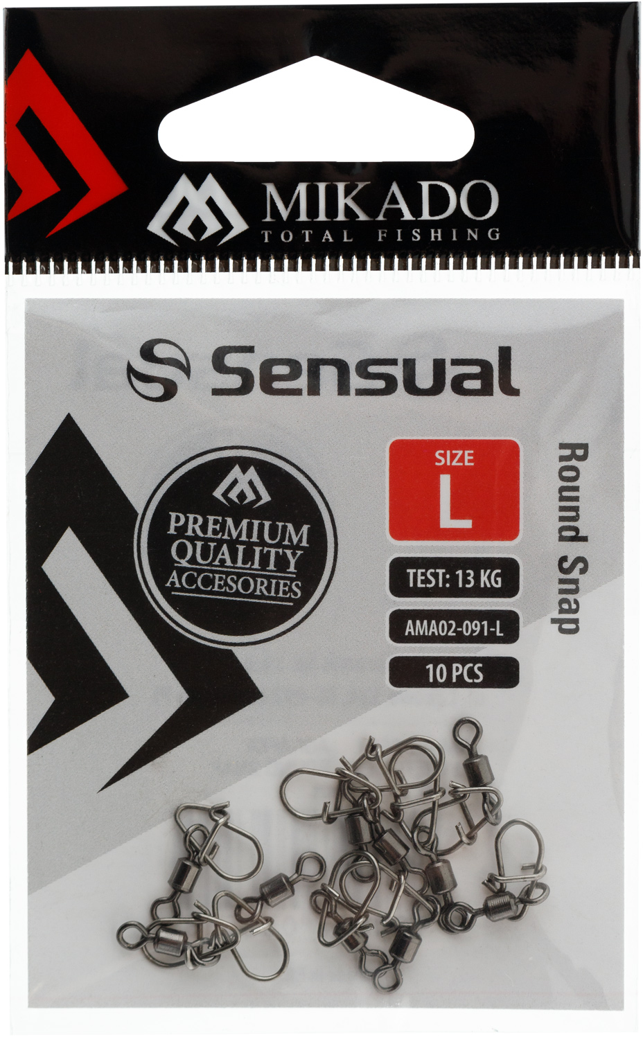 MIKADO KARABINA S OBRATLÍKEM ROUND SNAP - VEL. XS - 10 ks