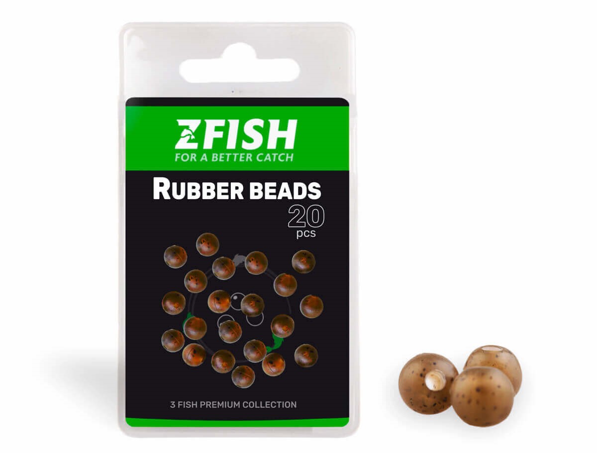 ZFISH GUMOVÉ KORÁLKY RUBBER BEADS 6 mm / 20KS