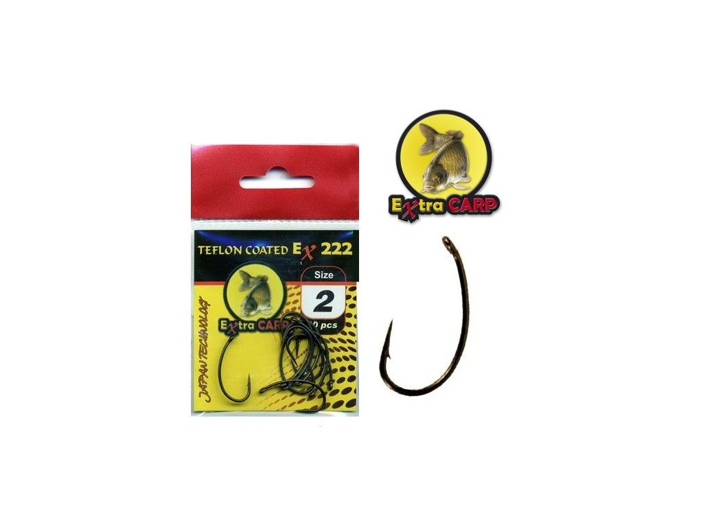 HÁČKY EXTRA CARP TEFLON HOOKS série Ex 222 bal.10ks vel. 4