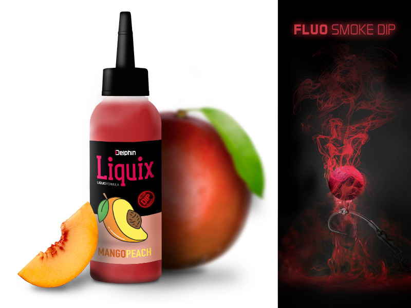 Delphin Fluo dip D SNAX LiquiX / Mango - Broskev