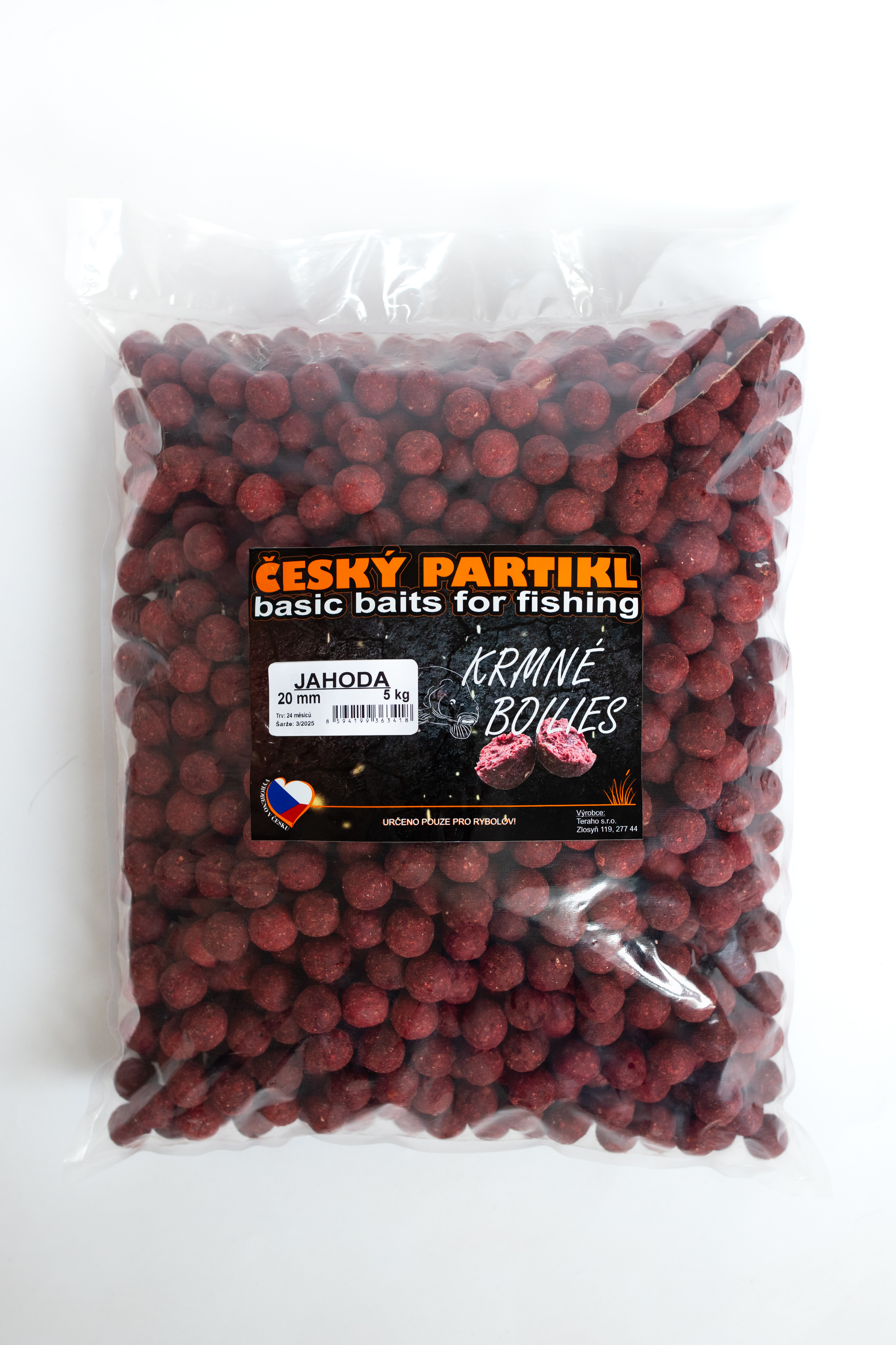 KRMNÉ BOILIES ČESKÝ PARTIKL / 5 KG / 20 MM / JAHODA 