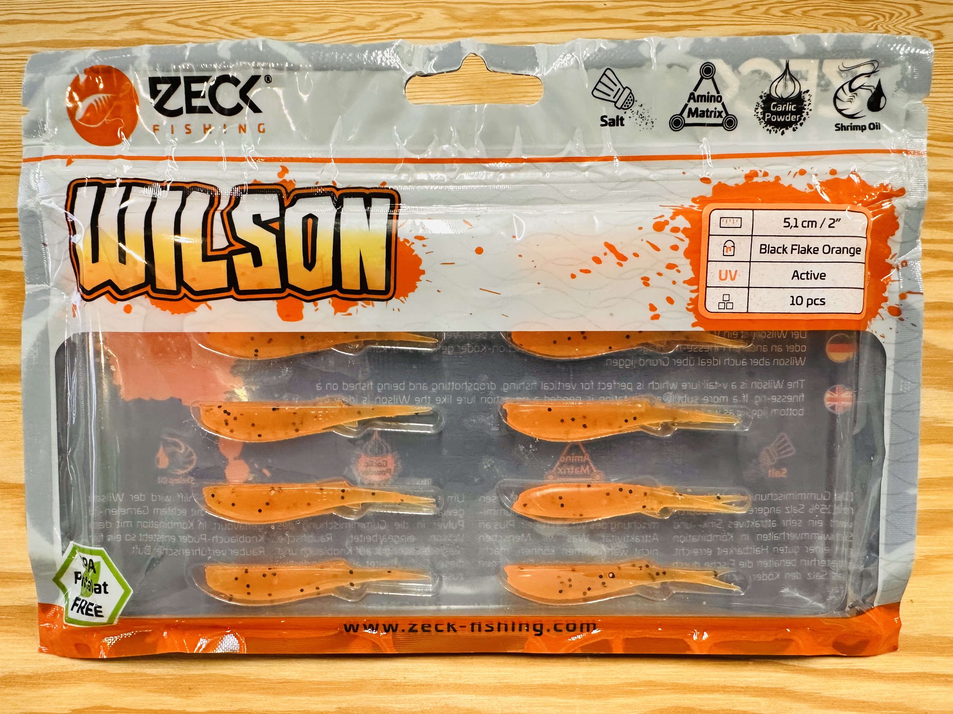 ZECK GUMOVÉ NÁSTRAHY WILSON 2" / BLACK FLAKE ORANGE / 5,1 cm / 10 ks