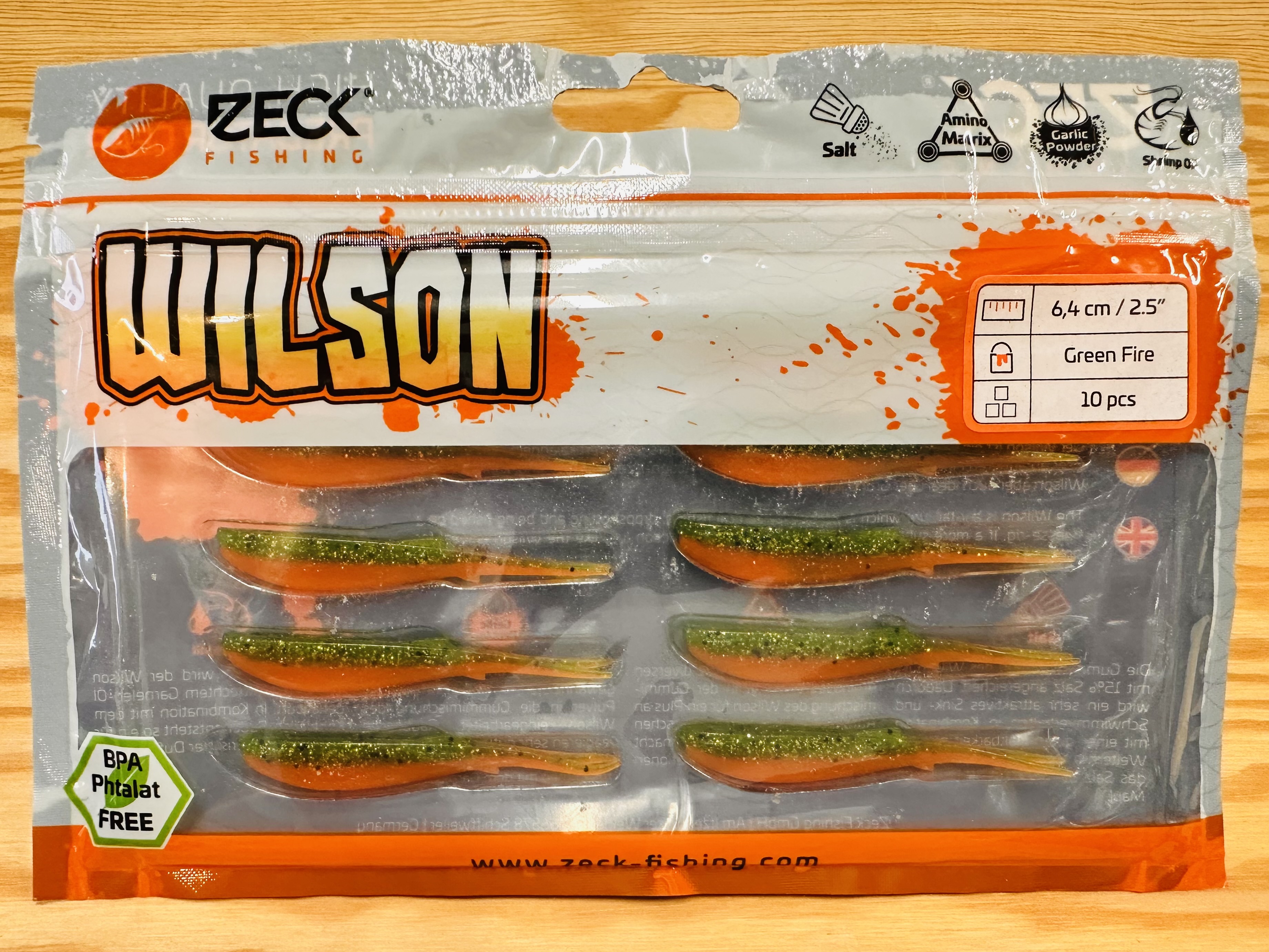 ZECK GUMOVÉ NÁSTRAHY WILSON 2,5" / GREEN FIRE / 6,4 cm / 10 ks