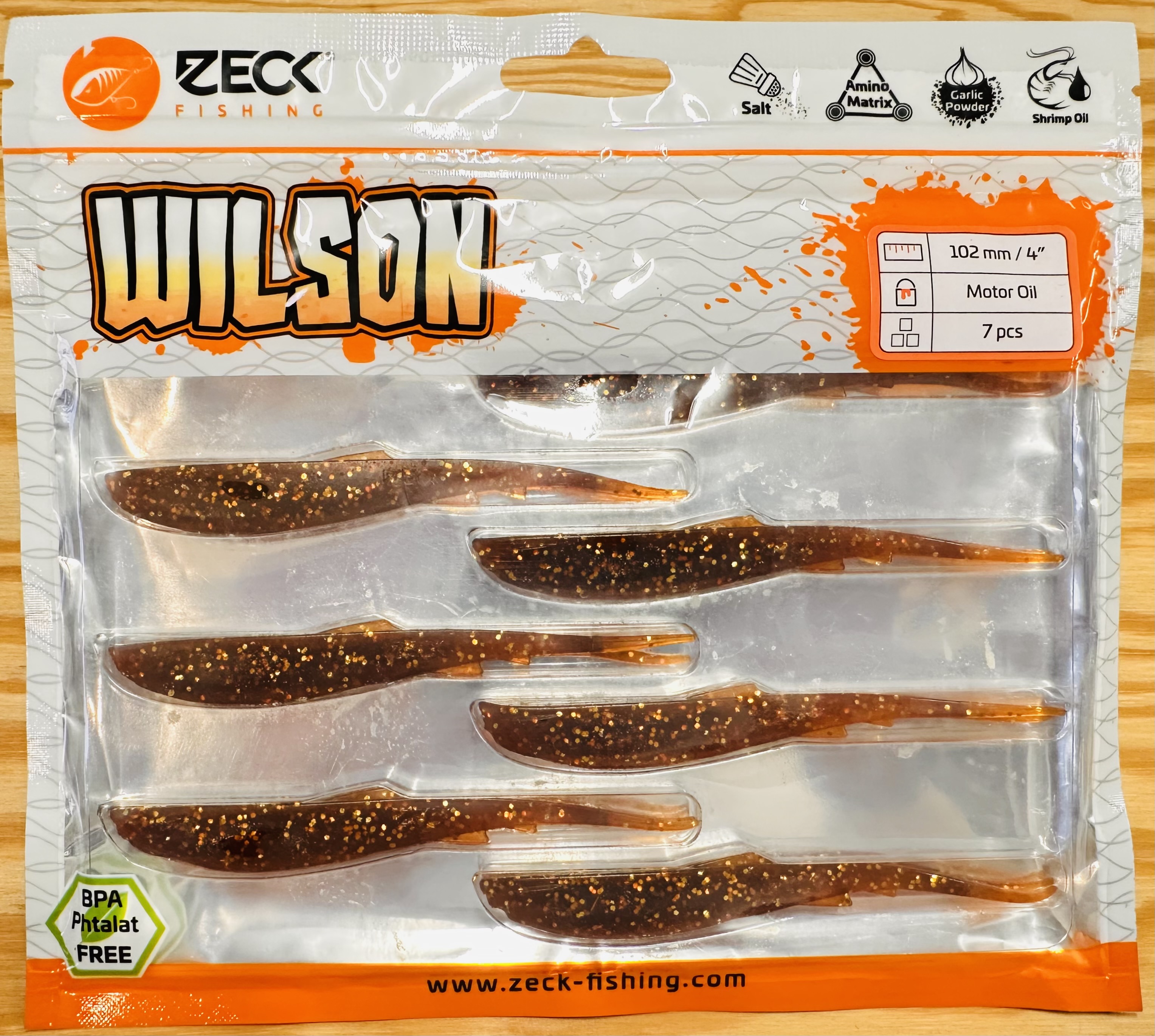 ZECK GUMOVÉ NÁSTRAHY WILSON 4" / MOTOROIL / 10,2 cm / 7 ks
