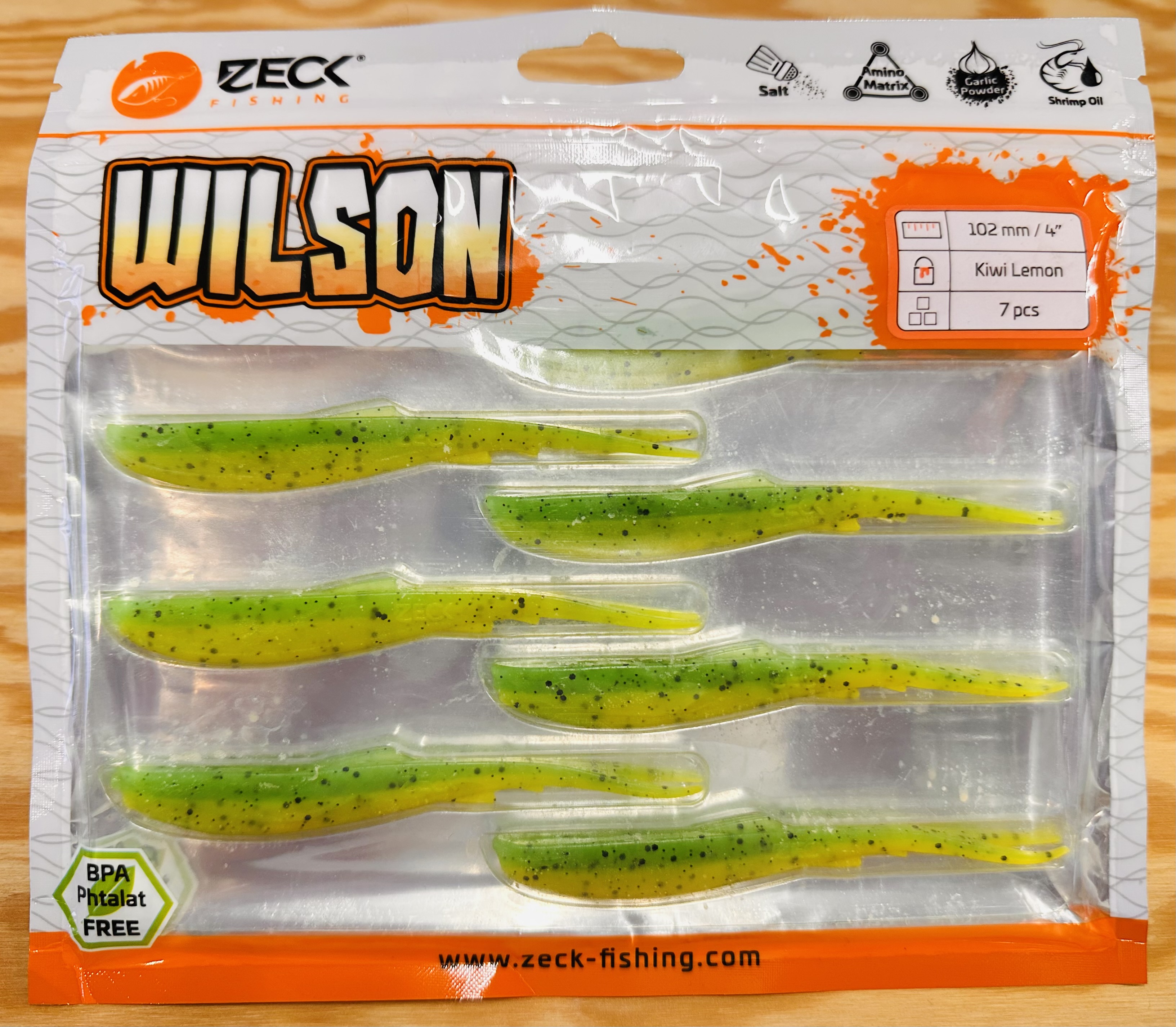 ZECK GUMOVÉ NÁSTRAHY WILSON 4" / KIWI LEMON / 10,2 cm / 7 ks