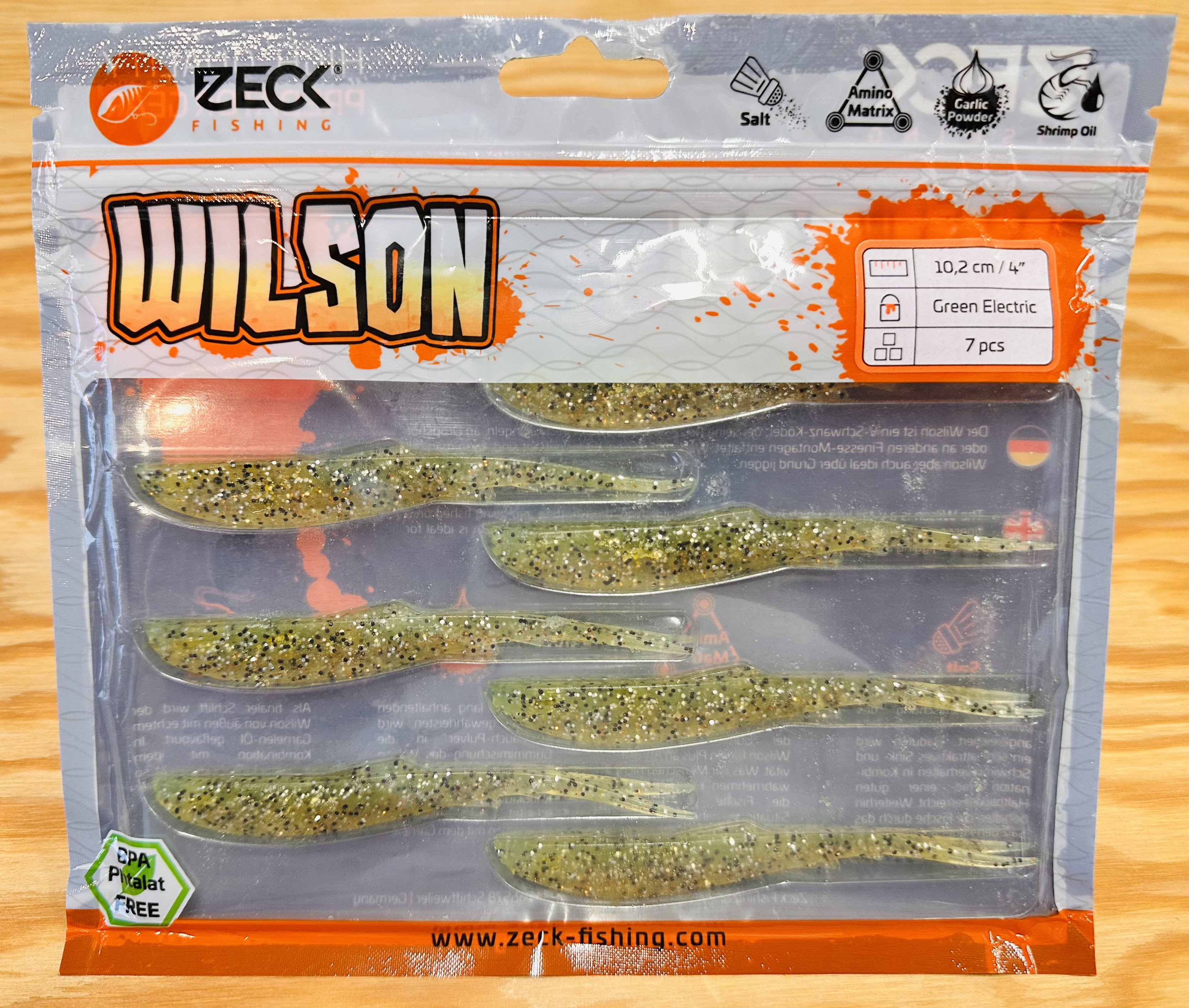 ZECK GUMOVÉ NÁSTRAHY WILSON 4" / GREEN ELECTRIC / 10,2 cm / 7 ks