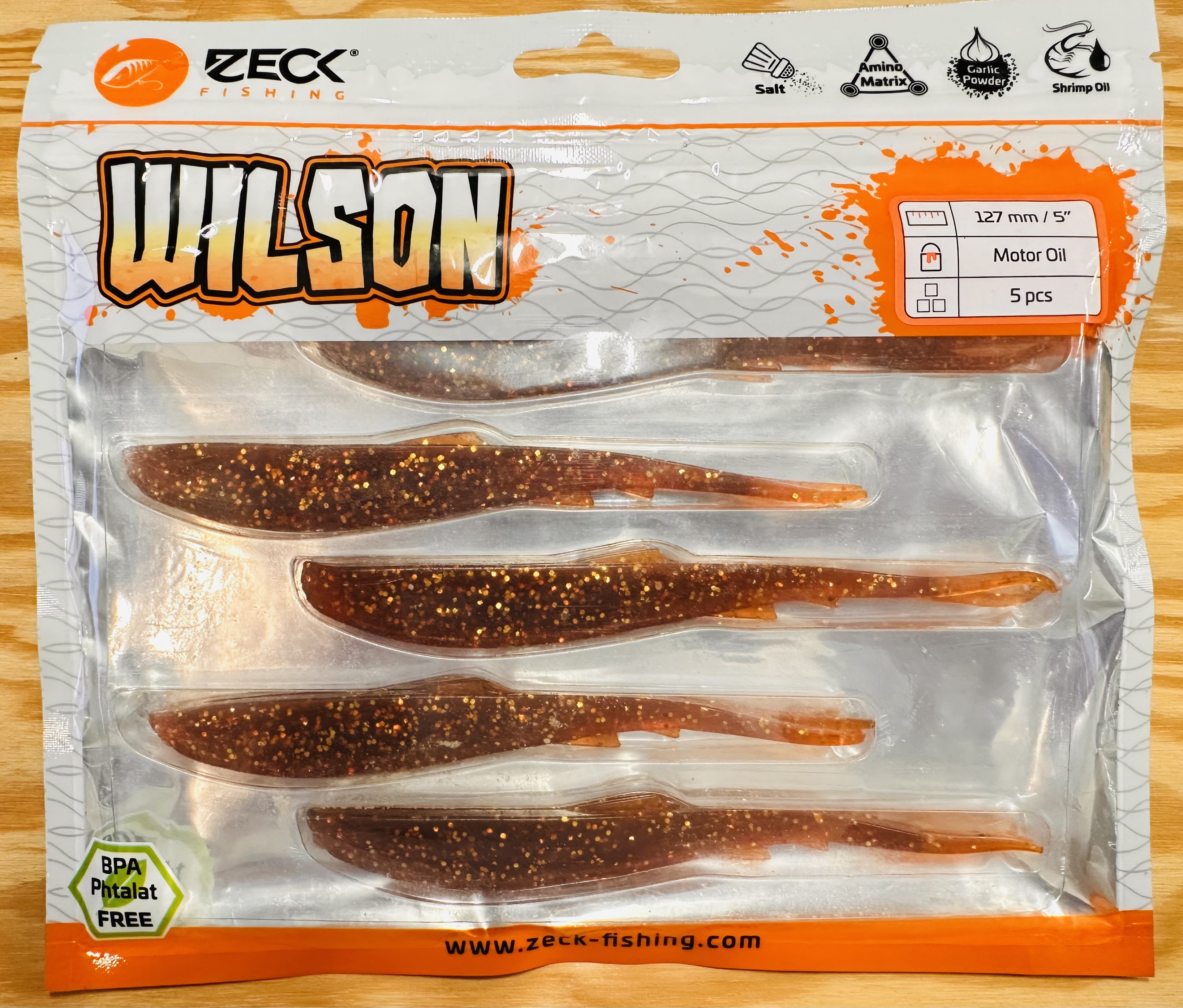 ZECK GUMOVÉ NÁSTRAHY WILSON 5" / MOTOROIL / 12,7 cm / 5 ks