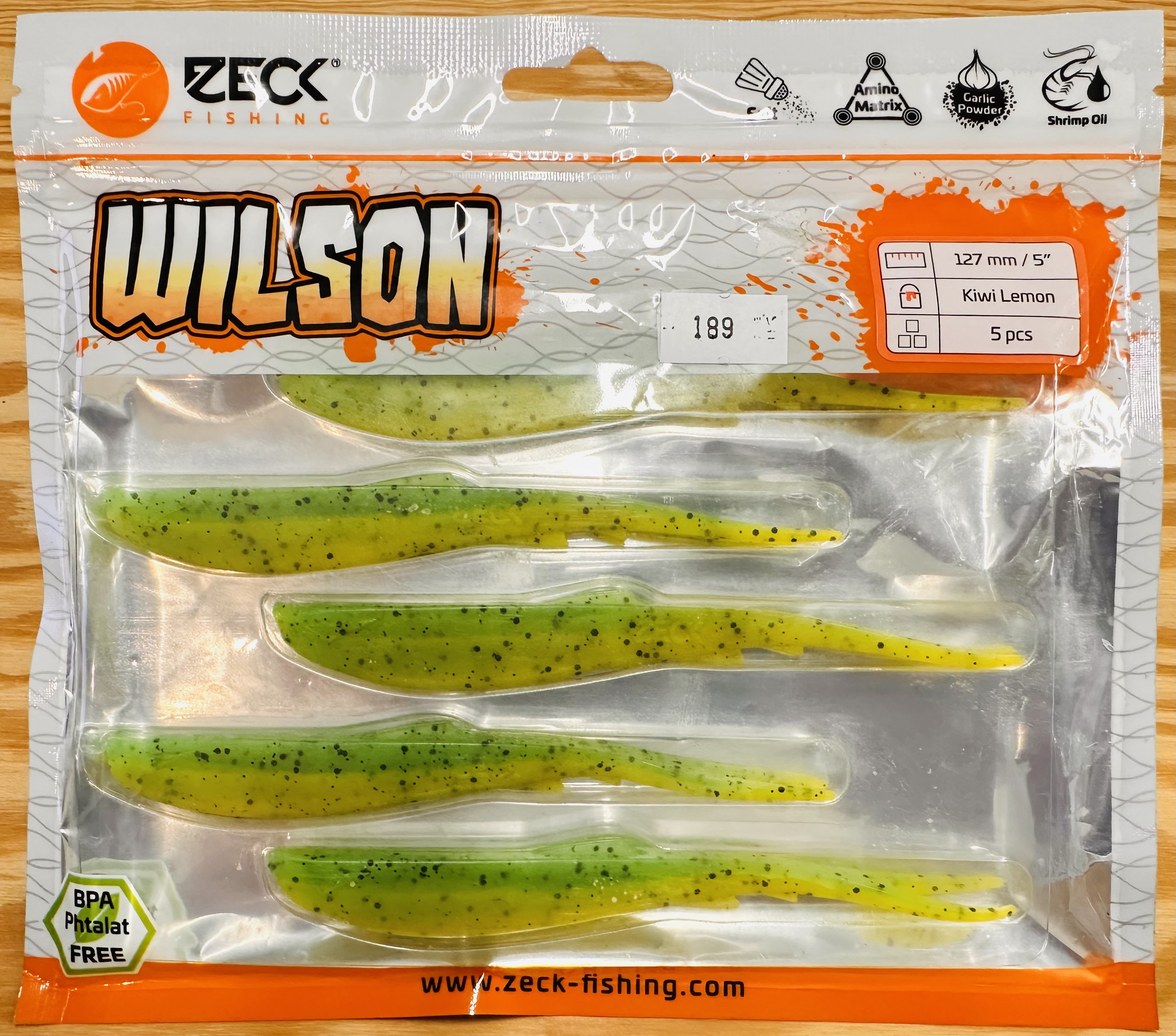 ZECK GUMOVÉ NÁSTRAHY WILSON 5" / KIWI LEMON / 12,7 cm / 5 ks