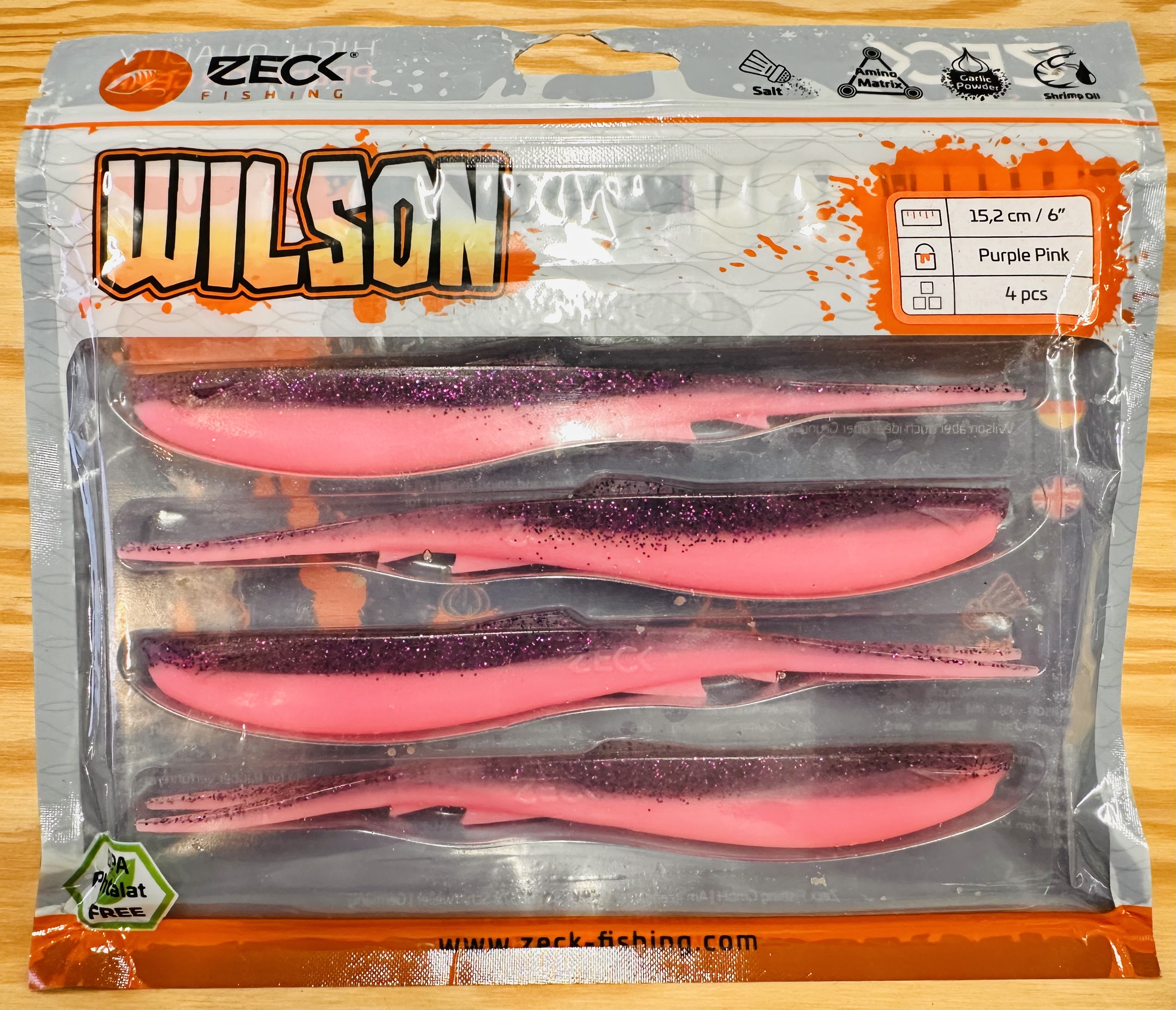 ZECK GUMOVÉ NÁSTRAHY WILSON 6" / PURPLE PINK / 15,2 cm / 4 ks