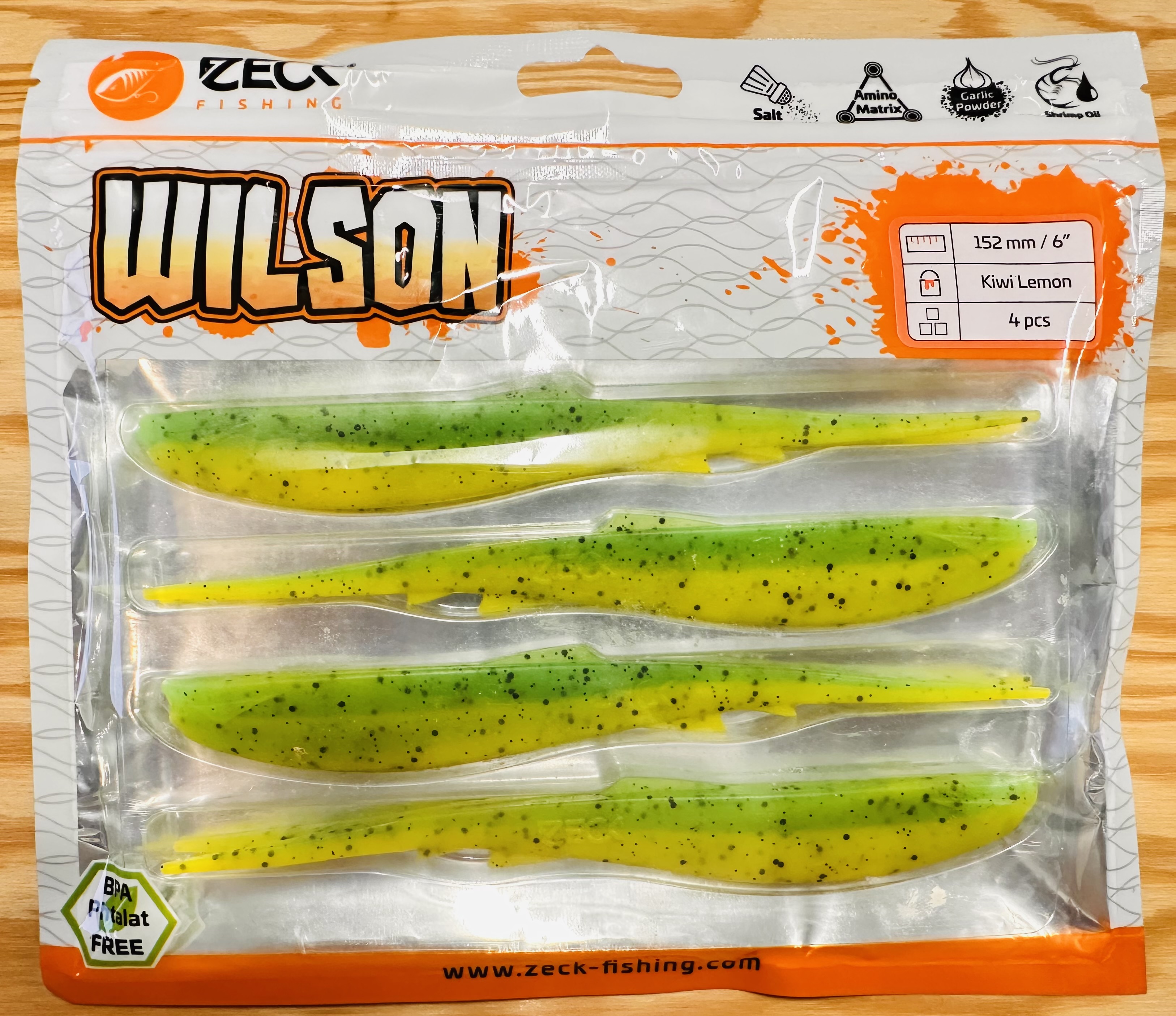 ZECK GUMOVÉ NÁSTRAHY WILSON 6" / KIWI LEMON / 15,2 cm / 4 ks