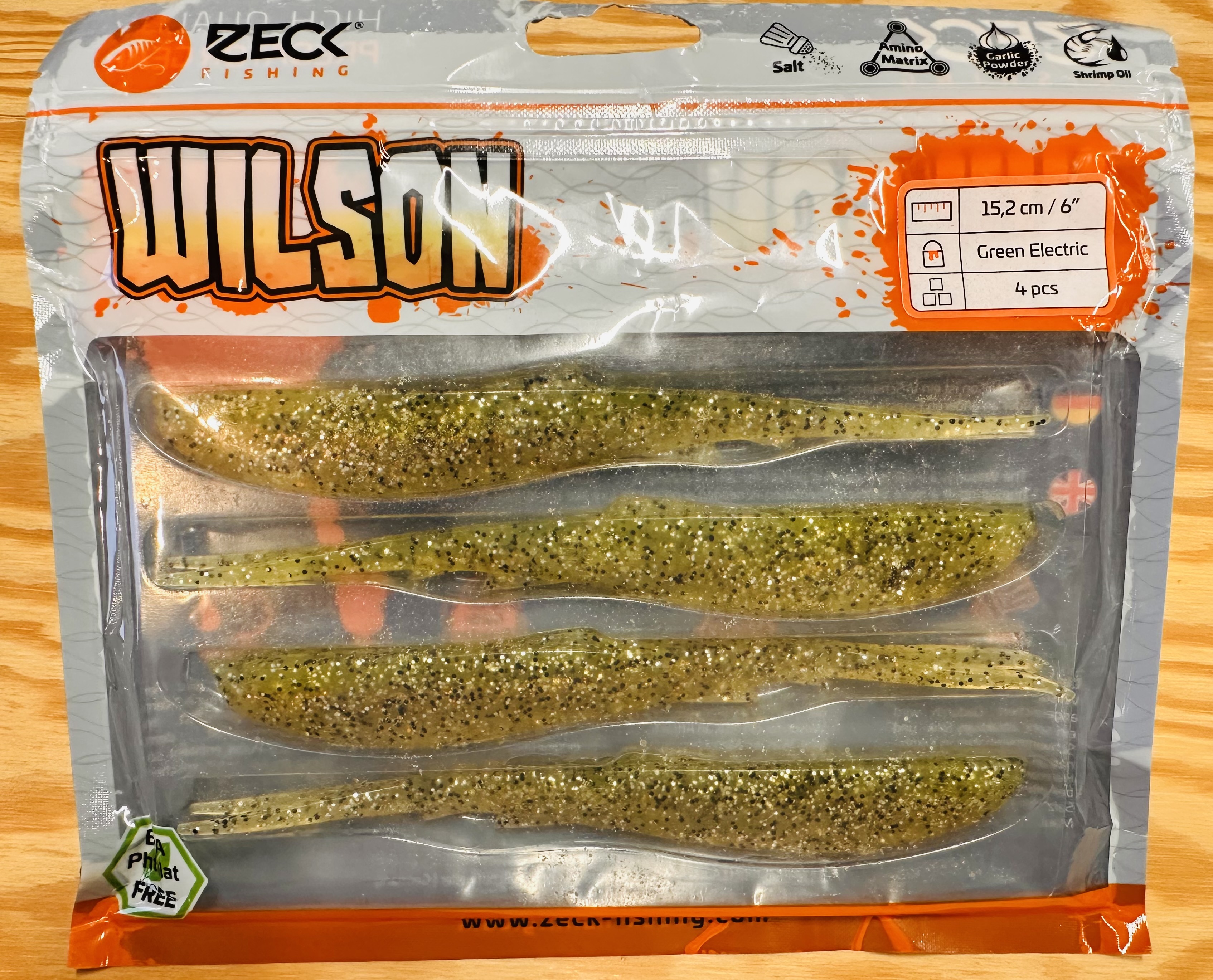 ZECK GUMOVÉ NÁSTRAHY WILSON 6" / GREEN ELECTRIC / 15,2 cm / 4 ks