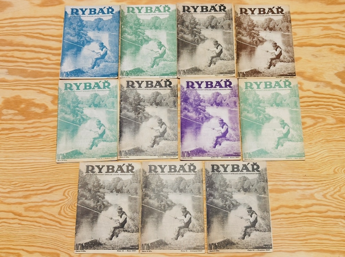 KOMPLETNÍ ROČNÍK ČASOPISU RYBÁŘ 1947 / RYBÁŘSKÝ SPOLEK JIŘÍHO MAHENA V BRNĚ