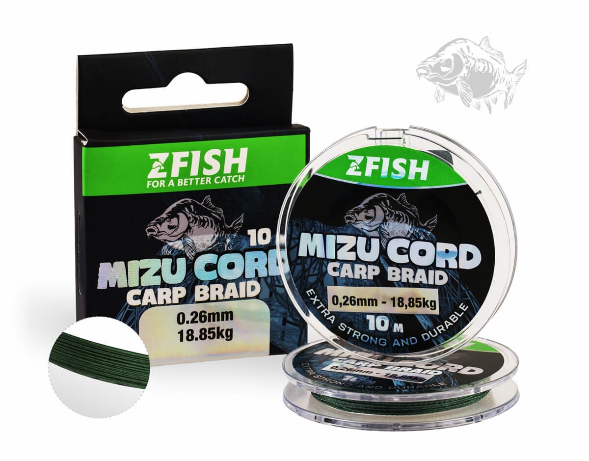 ZFISH Šňůrka MizuCord Carp braid line 10m. 0,30mm / 24,7kg