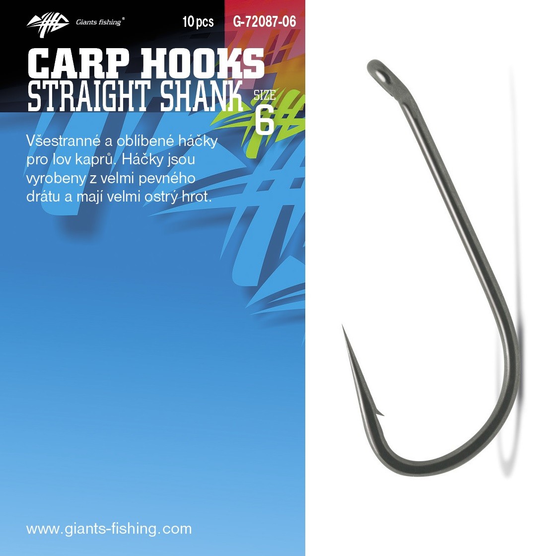 HÁČKY S OČKEM GIANTS FISHING STRAIGHT SHANK bal.10ks vel.4