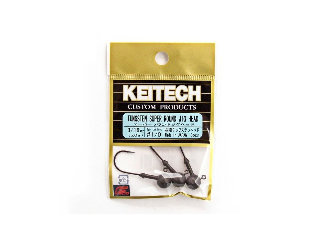 Keitech: Jigová hlavička Tungsten Super Round Jig Head 5g Velikost 2/0 3ks