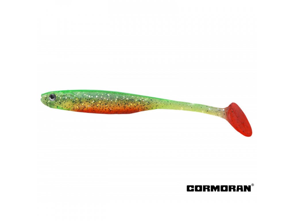 GUMOVÉ NÁSTRAHY CORMORAN CRAZY FIN SHAD GREEN TIGER 13 CM / 2KS