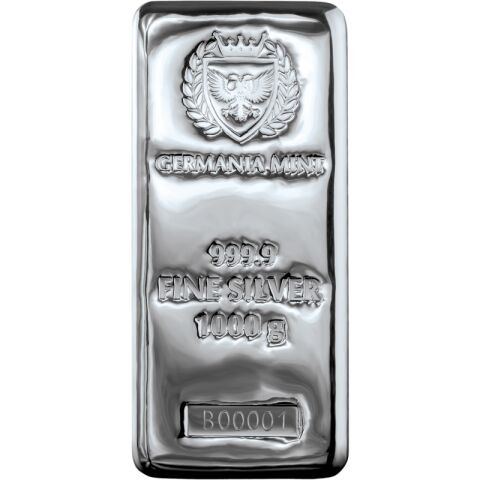 Stříbrný slitek 1000 g Germania Mint - číslovaný