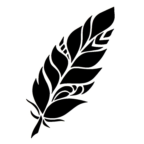 Boho Feather - tetovací šablonka
