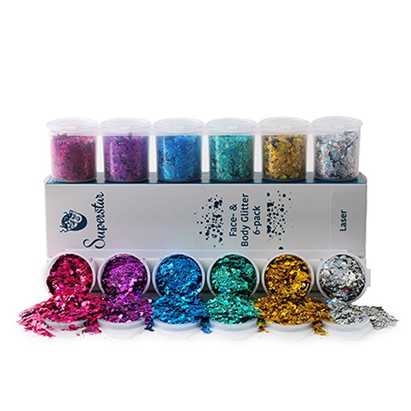 Superstar Laser Chunky Glitter Mix 6-pack 130 ml