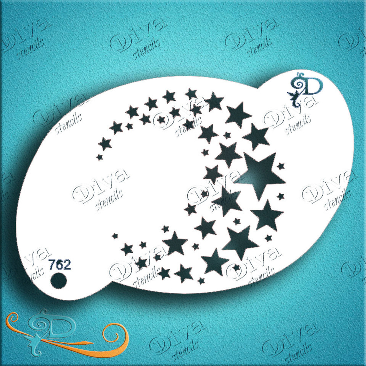Moon Stars Diva Stencil