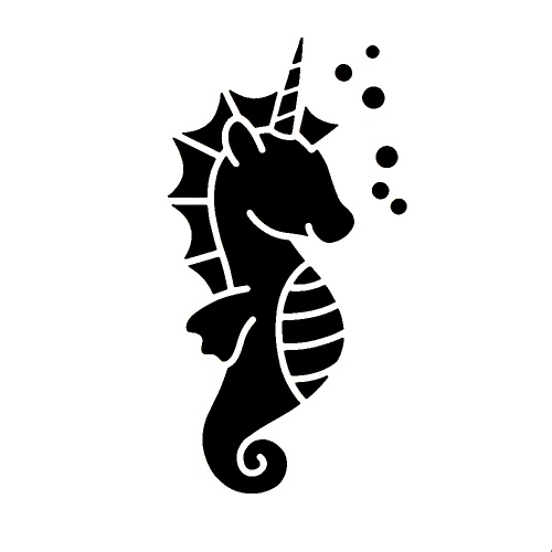Unicorn Seahorse - tetovací šablonka