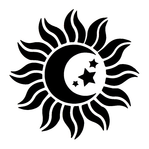 Sun & Moon - tetovací šablonka