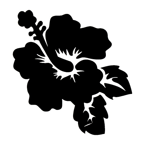 Hibiscus - tetovací šablonka